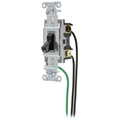 Hubbell Wiring Device-Kellems Spec Grade, Toggle Switches, General Purpose AC, Three Way, 20A 120/277V AC, Back and Side Wired, Pre-Wired with 8" #12 THHN CSL320BK